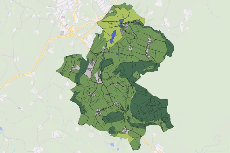 Kartenvorschau des Bodenverbrauchs der KG Hof