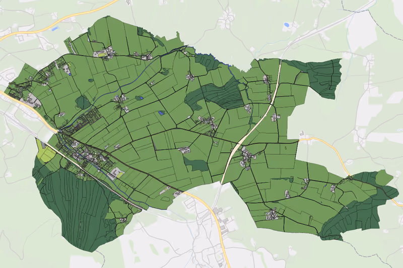 Kartenvorschau des Bodenverbrauchs der KG Irrsdorf