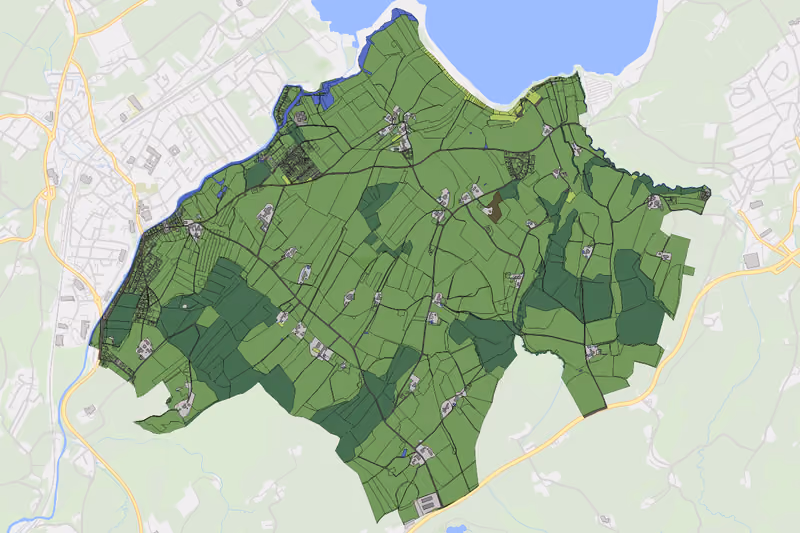 Kartenvorschau des Bodenverbrauchs der KG Seekirchen Land
