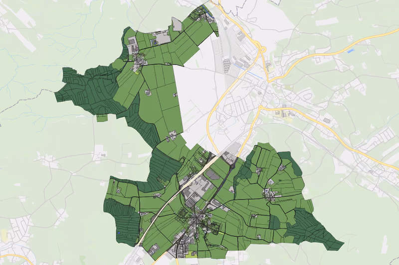 Kartenvorschau des Bodenverbrauchs der KG Straßwalchen Land
