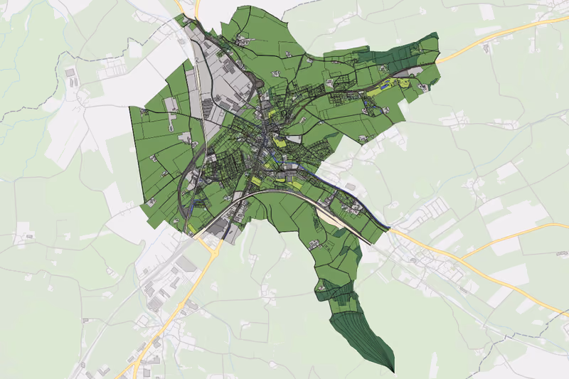 Kartenvorschau des Bodenverbrauchs der KG Straßwalchen Markt