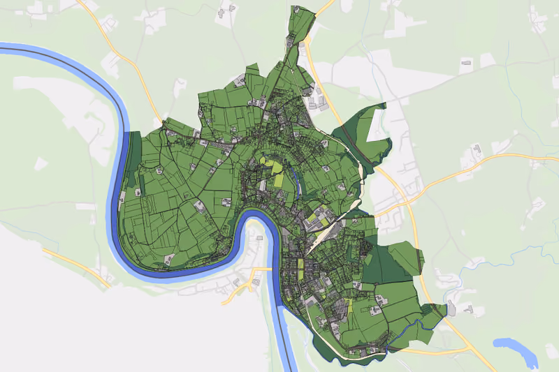 Kartenvorschau des Bodenverbrauchs der KG Oberndorf