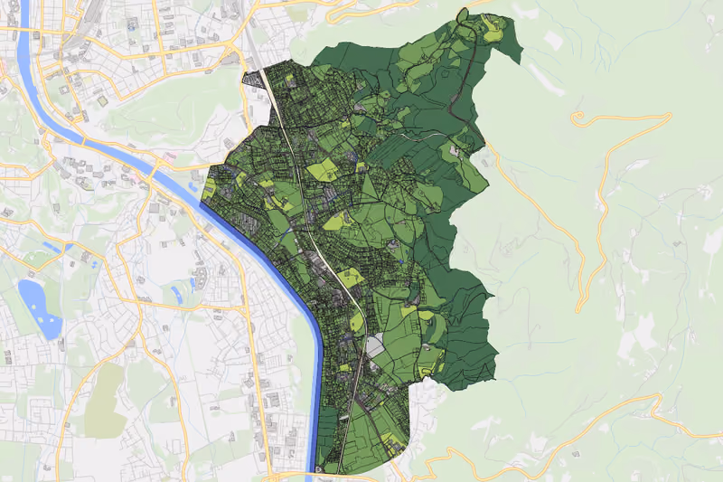 Kartenvorschau des Bodenverbrauchs der KG Aigen I