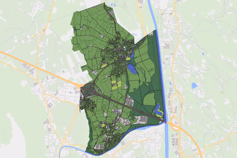 Kartenvorschau des Bodenverbrauchs der KG Anif
