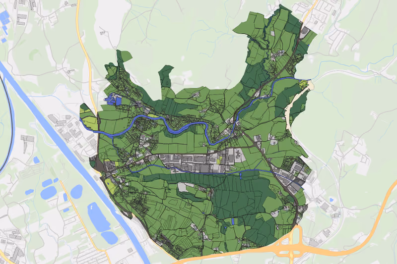 Kartenvorschau des Bodenverbrauchs der KG Bergheim I
