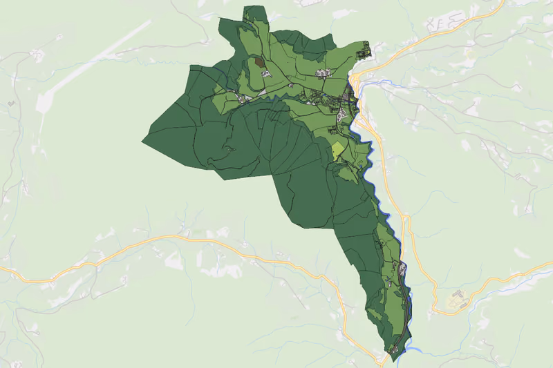 Kartenvorschau des Bodenverbrauchs der KG Ebenau I