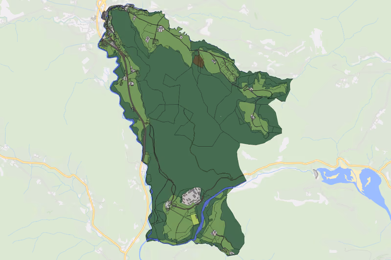 Kartenvorschau des Bodenverbrauchs der KG Ebenau II