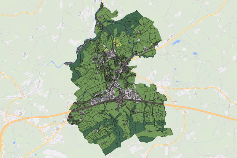 Kartenvorschau des Bodenverbrauchs der KG Eugendorf