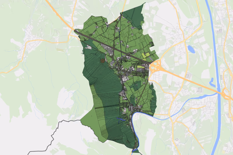 Kartenvorschau des Bodenverbrauchs der KG Grödig