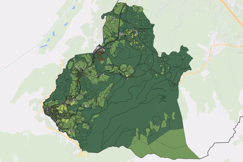 Kartenvorschau des Bodenverbrauchs der KG Großgmain
