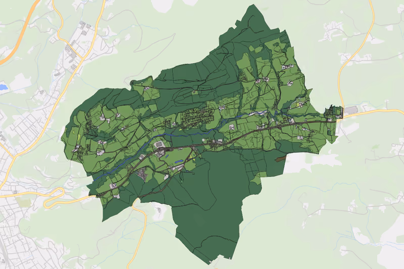 Kartenvorschau des Bodenverbrauchs der KG Heuberg I