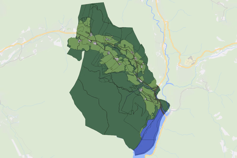 Kartenvorschau des Bodenverbrauchs der KG Hinterwinkl-Ebenau
