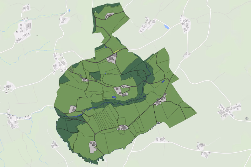 Kartenvorschau des Bodenverbrauchs der KG Hof