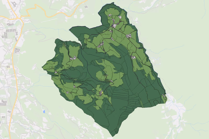 Kartenvorschau des Bodenverbrauchs der KG Höhenwald