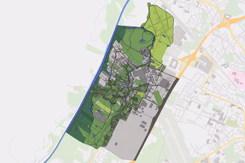 Kartenvorschau des Bodenverbrauchs der KG Siezenheim I