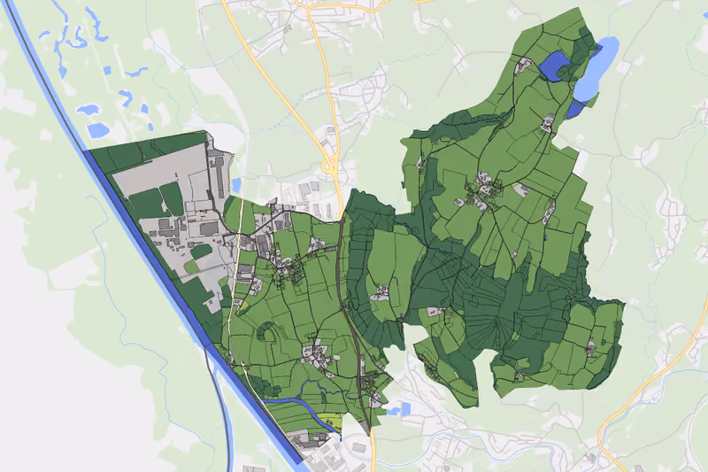 Kartenvorschau des Bodenverbrauchs der KG Voggenberg