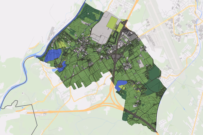Kartenvorschau des Bodenverbrauchs der KG Wals I