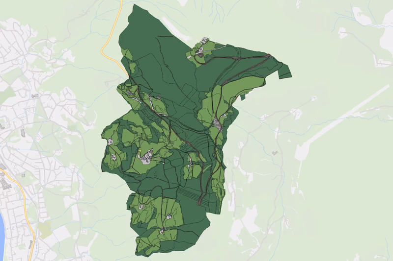 Kartenvorschau des Bodenverbrauchs der KG Gaisberg I