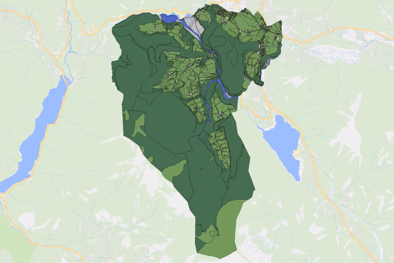 Kartenvorschau des Bodenverbrauchs der KG Anger