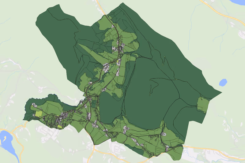 Kartenvorschau des Bodenverbrauchs der KG Faistenau