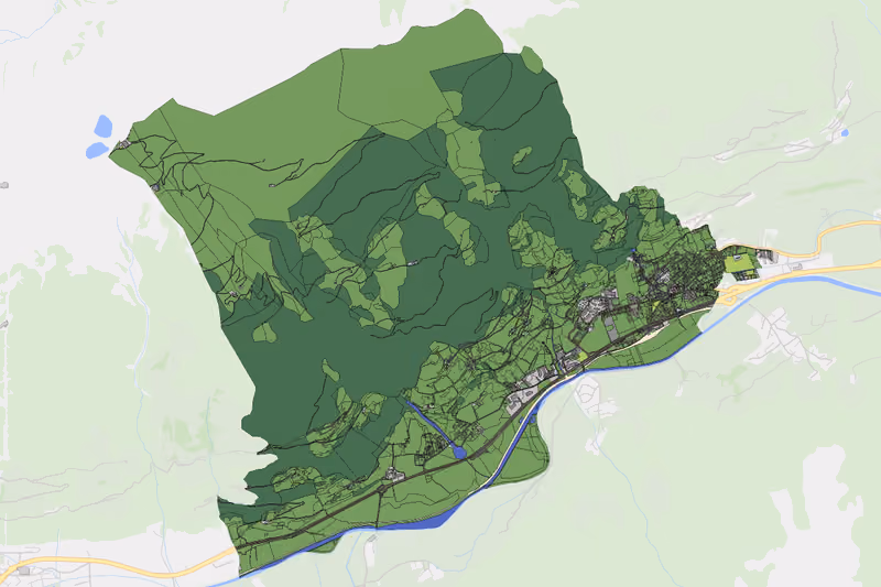 Kartenvorschau des Bodenverbrauchs der KG Bramberg