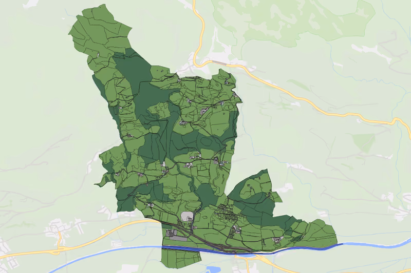 Kartenvorschau des Bodenverbrauchs der KG Jochberg
