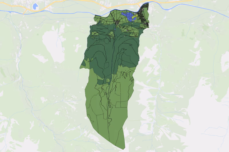 Kartenvorschau des Bodenverbrauchs der KG Niedernsill