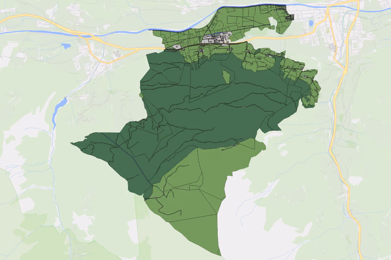 Kartenvorschau des Bodenverbrauchs der KG Schattberg