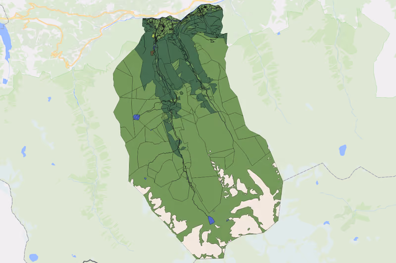 Kartenvorschau des Bodenverbrauchs der KG Sulzau