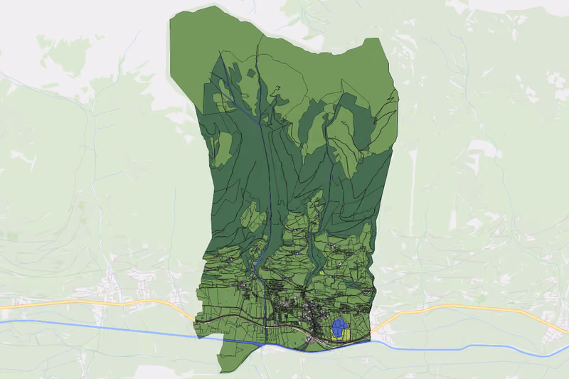 Kartenvorschau des Bodenverbrauchs der KG Uttendorf