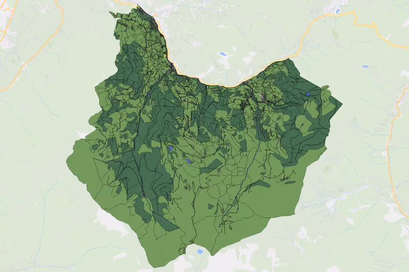 Kartenvorschau des Bodenverbrauchs der KG Aberg