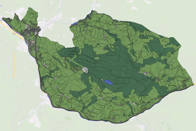 Kartenvorschau des Bodenverbrauchs der KG Alm
