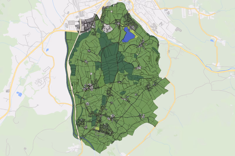 Kartenvorschau des Bodenverbrauchs der KG Bergham