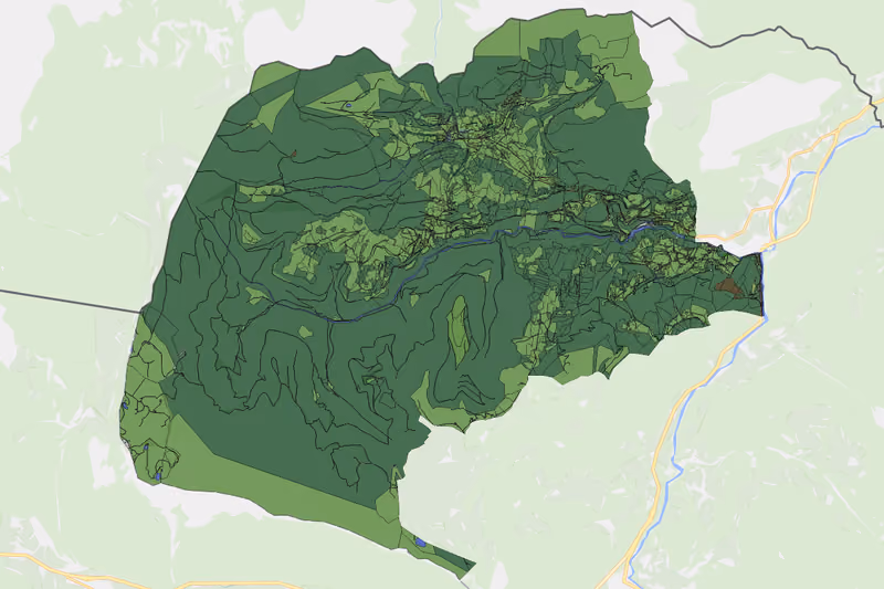 Kartenvorschau des Bodenverbrauchs der KG Gföll
