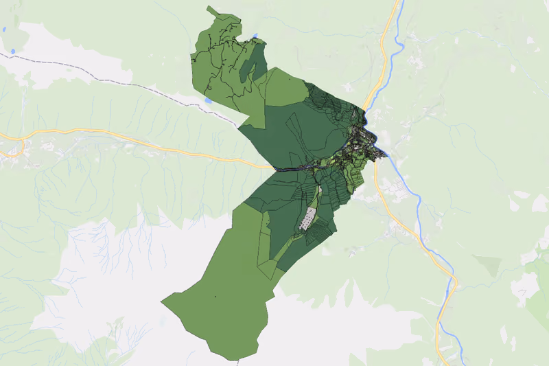 Kartenvorschau des Bodenverbrauchs der KG Lofer