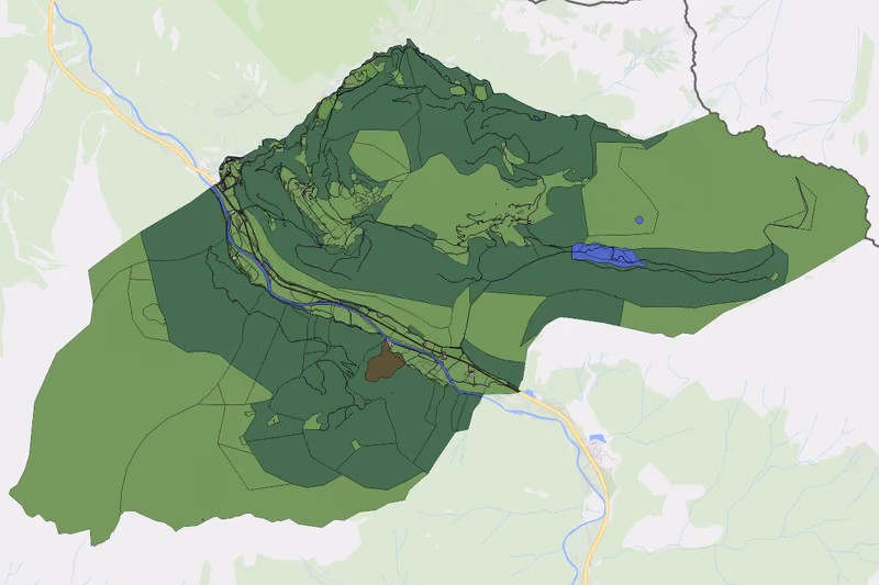 Kartenvorschau des Bodenverbrauchs der KG Oberweißbach
