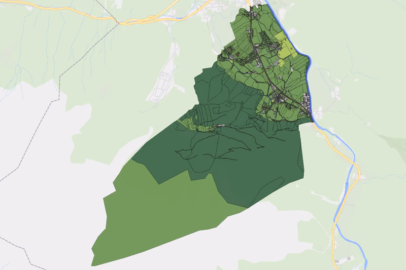 Kartenvorschau des Bodenverbrauchs der KG St. Martin
