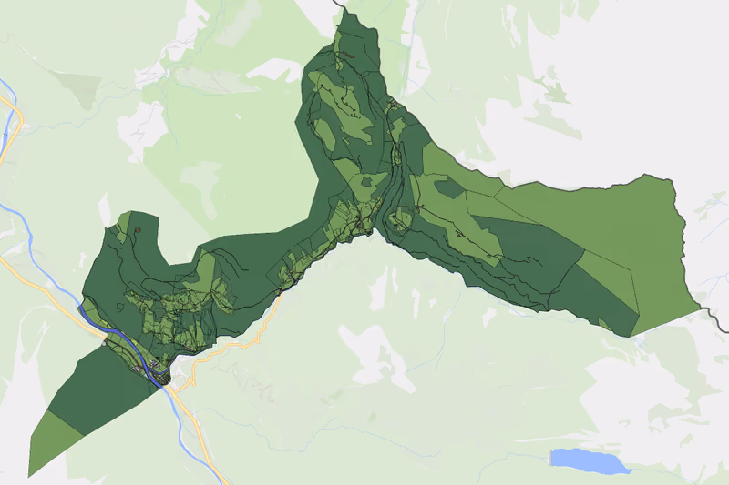Kartenvorschau des Bodenverbrauchs der KG Unterweißbach