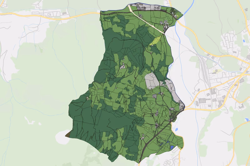 Kartenvorschau des Bodenverbrauchs der KG Uttenhofen