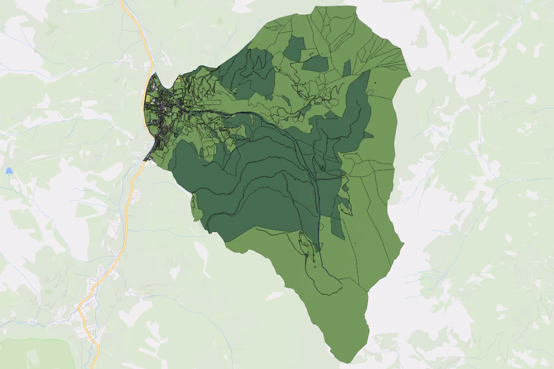 Kartenvorschau des Bodenverbrauchs der KG Rauris