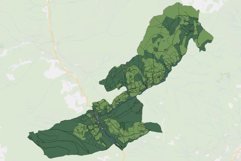 Kartenvorschau des Bodenverbrauchs der KG Schwarzenbach