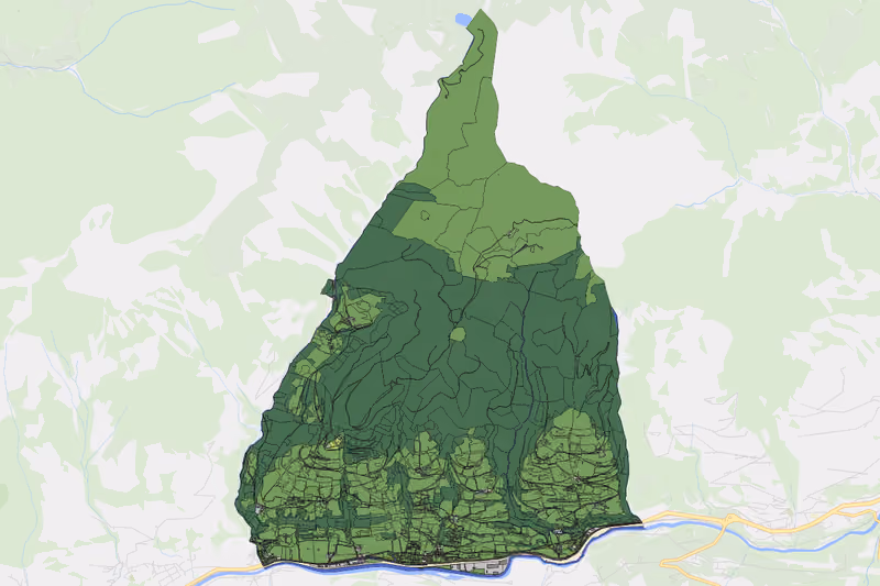 Kartenvorschau des Bodenverbrauchs der KG Sonnberg