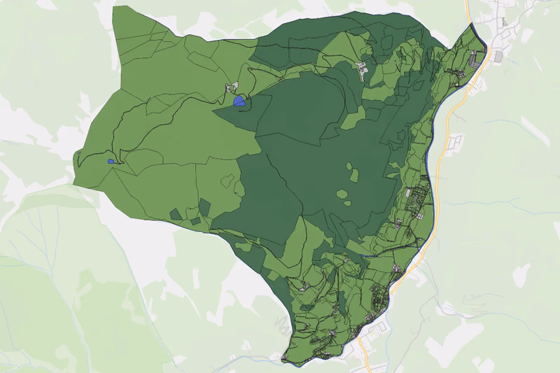 Kartenvorschau des Bodenverbrauchs der KG Wörtherberg