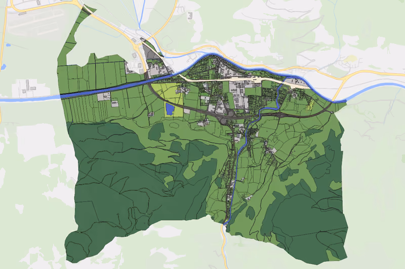 Kartenvorschau des Bodenverbrauchs der KG Bruck
