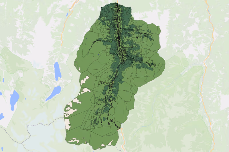 Kartenvorschau des Bodenverbrauchs der KG Fusch