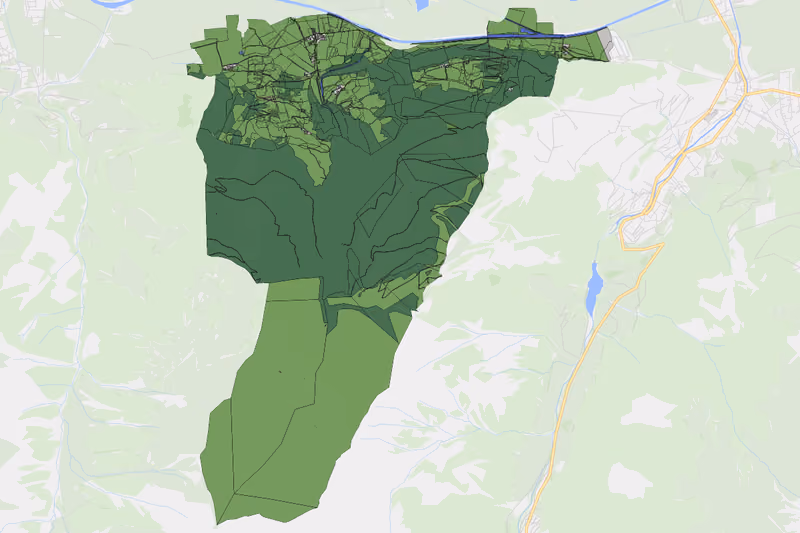 Kartenvorschau des Bodenverbrauchs der KG Humersdorf
