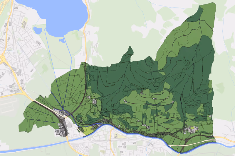 Kartenvorschau des Bodenverbrauchs der KG Hundsdorf