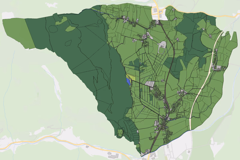 Kartenvorschau des Bodenverbrauchs der KG Mitterhofen