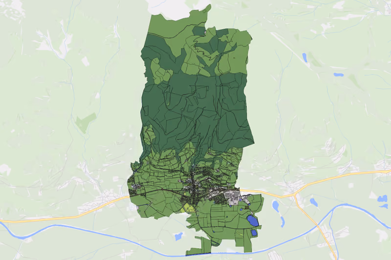 Kartenvorschau des Bodenverbrauchs der KG Piesendorf