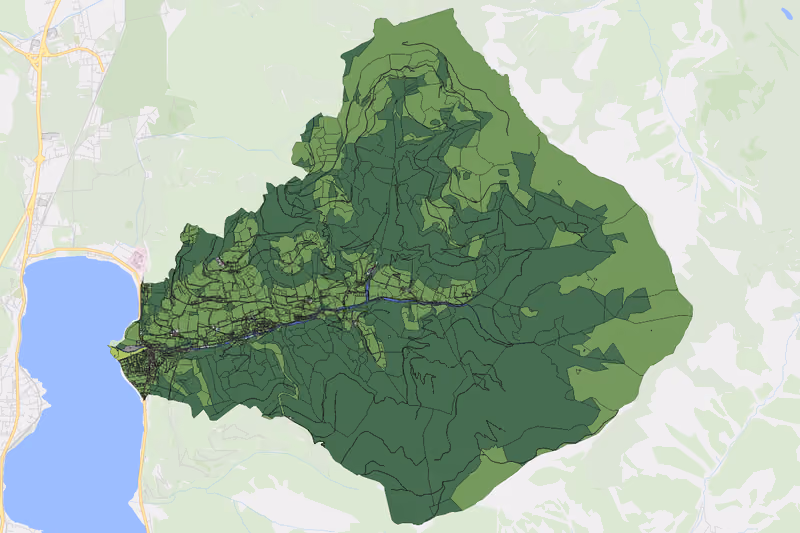 Kartenvorschau des Bodenverbrauchs der KG Thumersbach